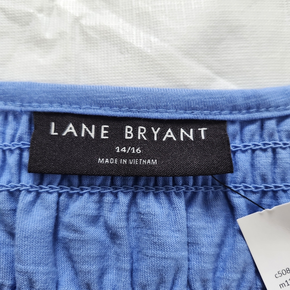 Lane Bryant Size 14/16 Blue Smocked Women's Top - Picture 6 of 12